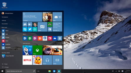 ����������� ������������ ������� Windows 10